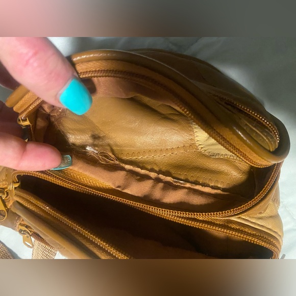 Women’s Vintage Brown Patchwork Leather Fanny Pack Bag - Picture 7 of 7